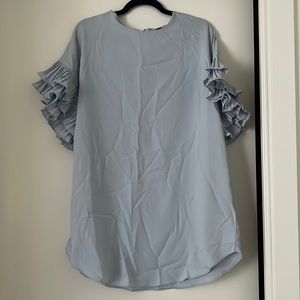 Akira blue pleated short sleeve dress